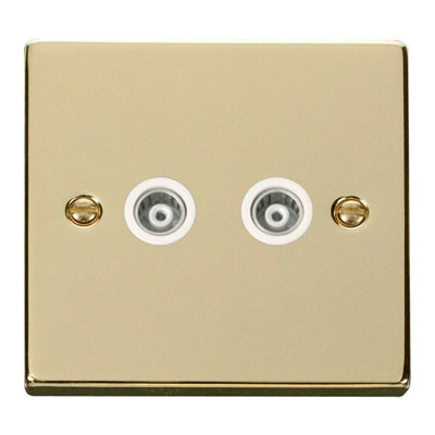 Polished Brass Twin Isolated Coaxial Socket