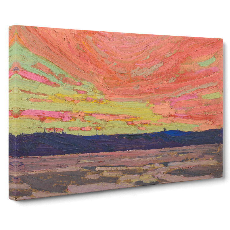 CAN1884CAN Sunset by Tom Thomson - Wrapped Canvas Painting, 35cm H x 50cm W x 3cm D