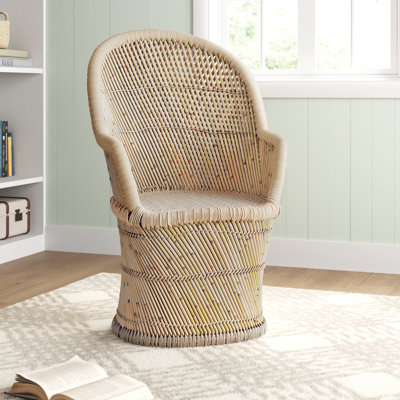 Handwoven Bamboo and Rope Accent Chair with Mango Wood Frame
