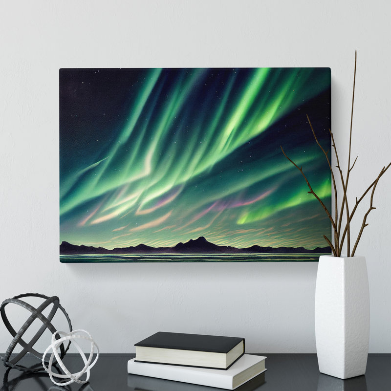 Northern Lights Watercolour Vol.3 - Wrapped Canvas, 35cm H x 50cm W x 3cm D