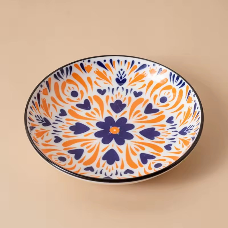 Bol bohémien （orange） pour chat, bol surélevé pour la protection du cou, parfait pour les chats
