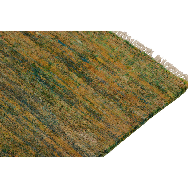 Wool Area Rug in Green/Gold/Blue