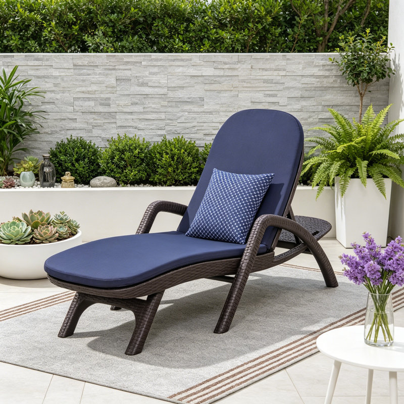 MIKAEL CHAISE LOUNGE WITH CUSHION, Navy