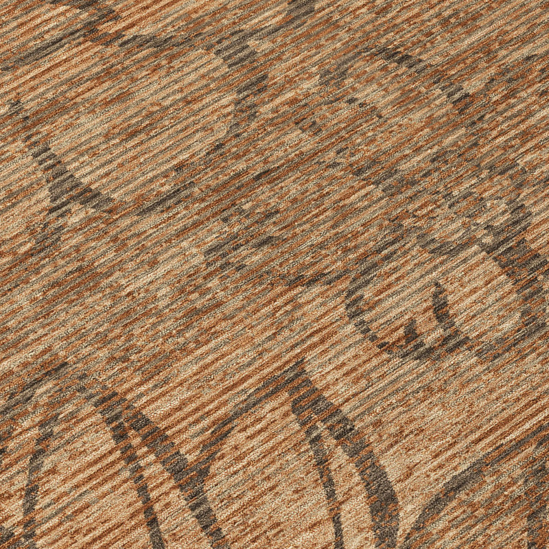 Machine Washable Indoor/Outdoor Chantille ACN2789 Floral Rug, Copper, 1'8" x 2'6"