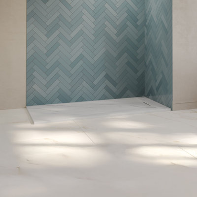 Lenora Rectangular Low Profile Shower Base 72 in. x 36 in. with Hidden Side Drain in Carrara White