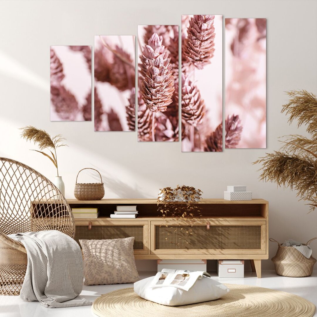 5-tlg. Leinwandbilder-Set Dried Flower Eco