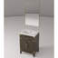 24 po X 18 Armoire de rangement en chêne brun avec plateau en acrylique et miroir inclus