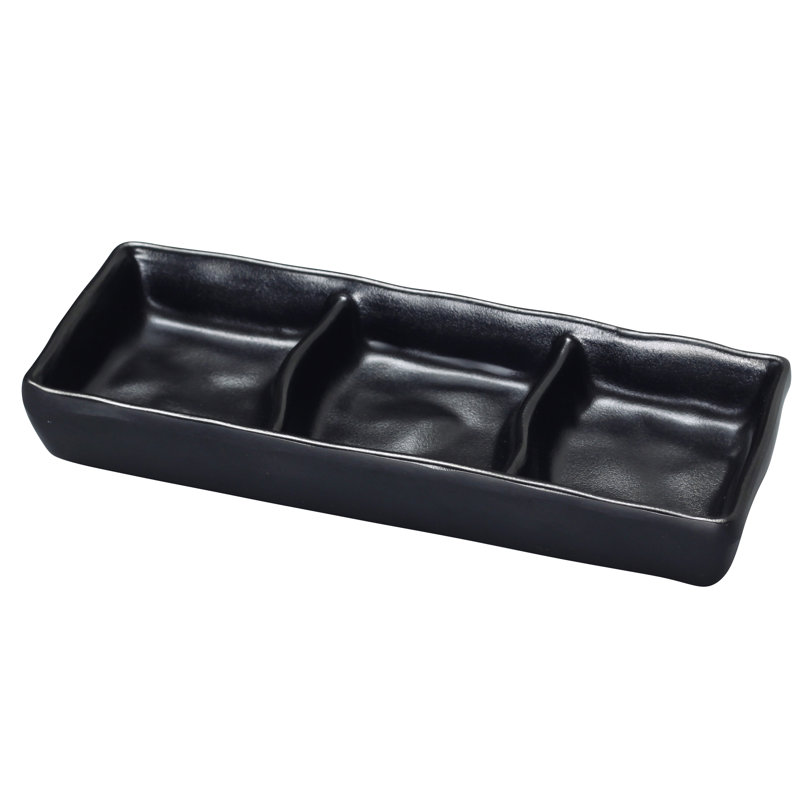 Plat à condiments en mélamine triple Black Pearl