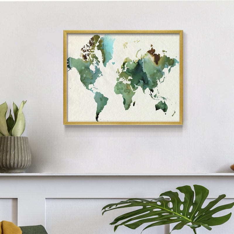 Inky World - reproduction encadrée, H 11 po x l 14 po, Or