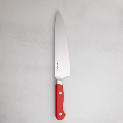 SKWARE Modern XL 9" Chef Knife, German Steel, Red Handle