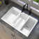 33" X 19" White Undermount Kitchen Sink Workstation Rectangular Sink Granite Composite Dual Mount Single Bowl Basin Farmhouse Deep Sink with Accessories