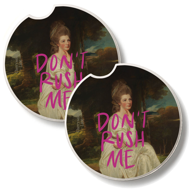 Don't Rush Me 2 Pack Absorbent Stone Car Coasters