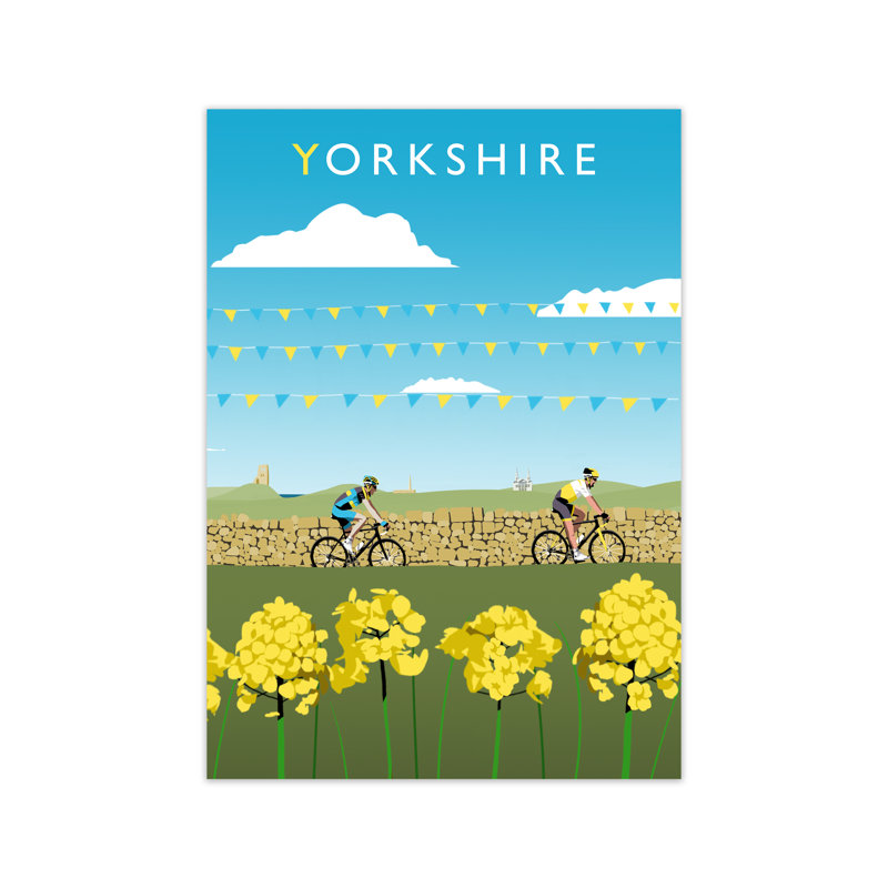 Yorkshire Cycling by Richard O'Neill - Print, 84.1cm H x 59.4cm W x 3cm D, Unframed