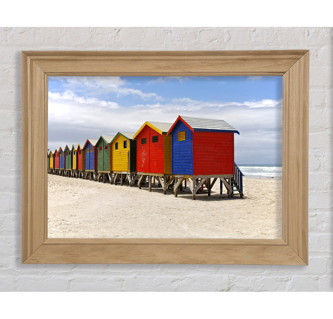 Gerahmtes Bild Row Of Beach Huts