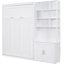 Lit double avec plusieurs tablettes de rangement et armoire, blanc - un style pratique dans la conception de la chambre à coucher