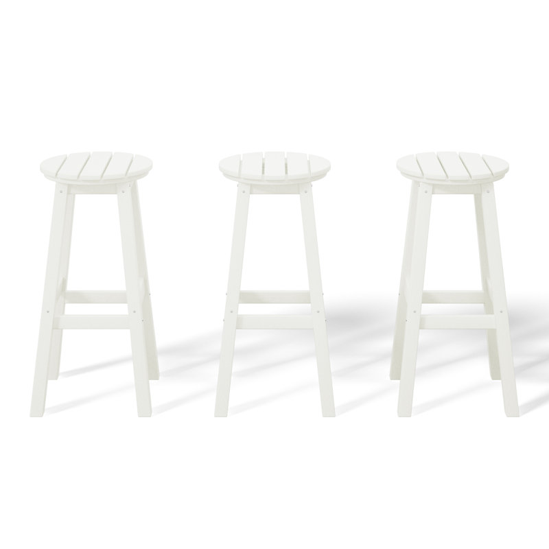 Tabouret de bar rond 29 po Laguna, Blanc