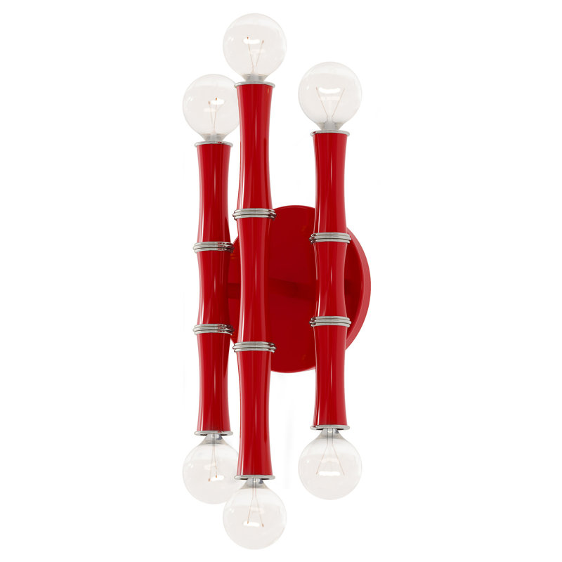 Kane Wall Sconce, Ruby Red/Polished Nickel