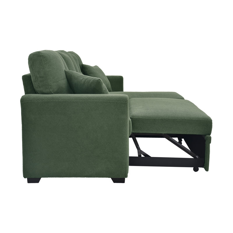 Canapé modulaire avec lit escamotable Upholstery, Tissu vert foncé