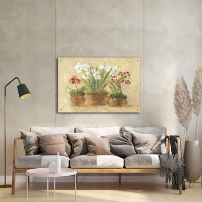 'Garden Orchid And Narcissus'  by Cheri Blum Acrylic Glass Wall Art