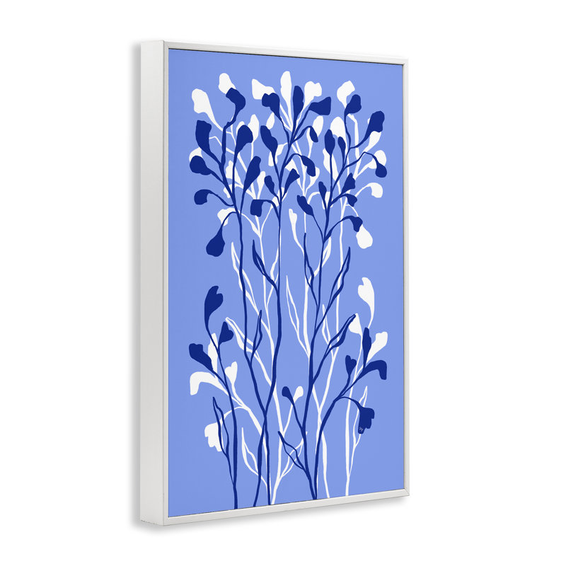  Art de la giclée bleue encadrée par Martina Pavlova, H 24 po x l 16 po, Giclée encadrée blanc bord de mer