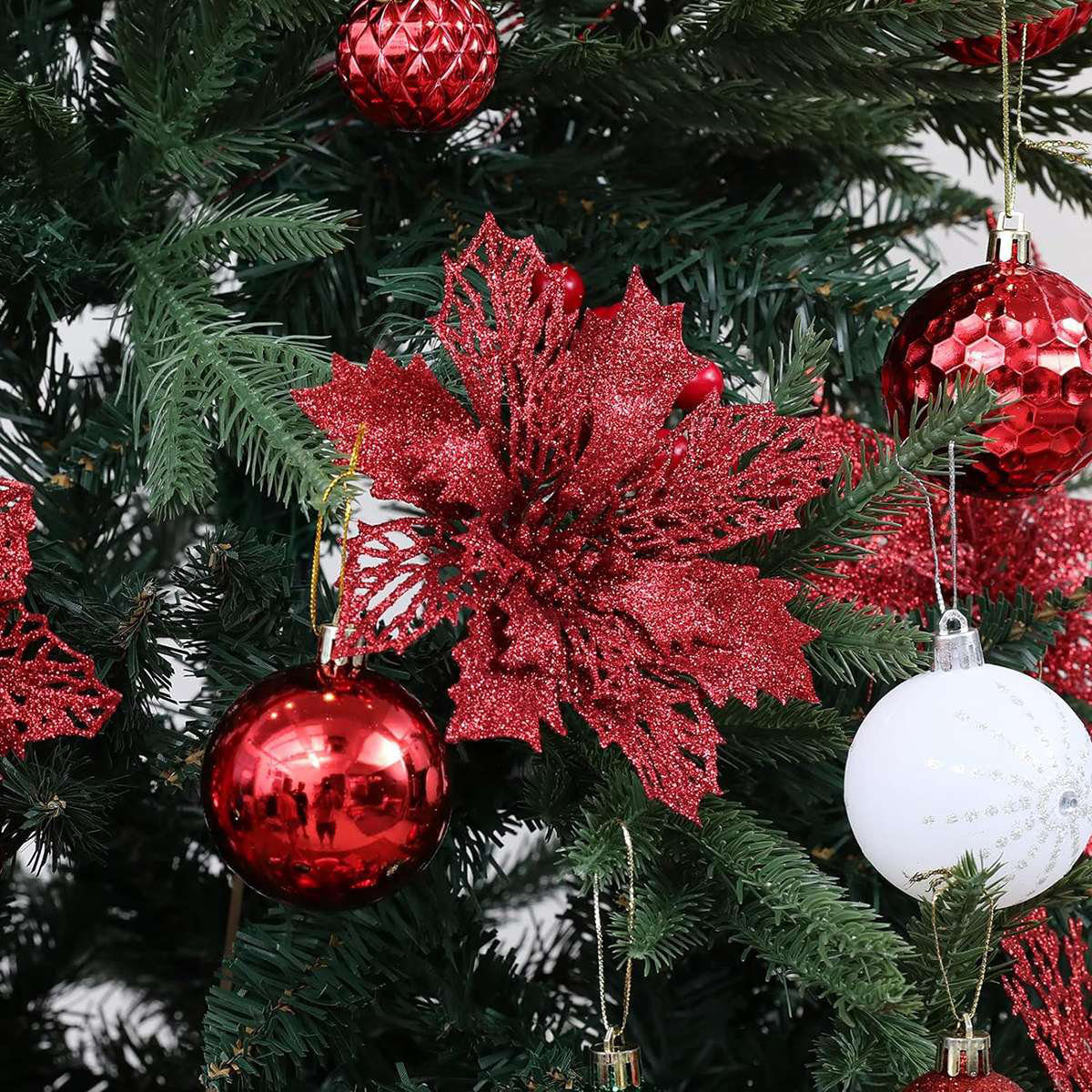 Final Clearance! 12PCS Ornaments Plastic Glitter Ornaments for Winter  Christmas Tree Ornaments 