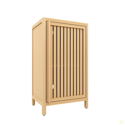 Bathroom Bamboo Storage Cabinet, Freestanding Floor Cabinet With Door And Shelf For Bathroom, Living Room, Bedroom, Hallway, Kitchen