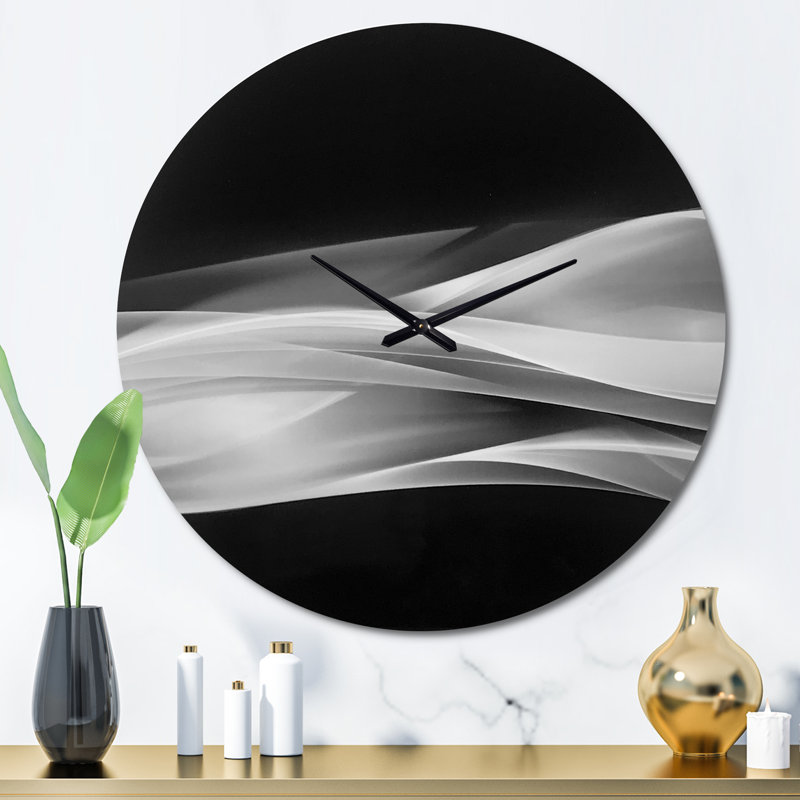 Glittering Silver Pattern - Modern wall clock, Large