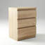 Compact Three-Drawer Nightstand with Handle-Free Design and Thickened Top for Bedroom and Living Room Storage