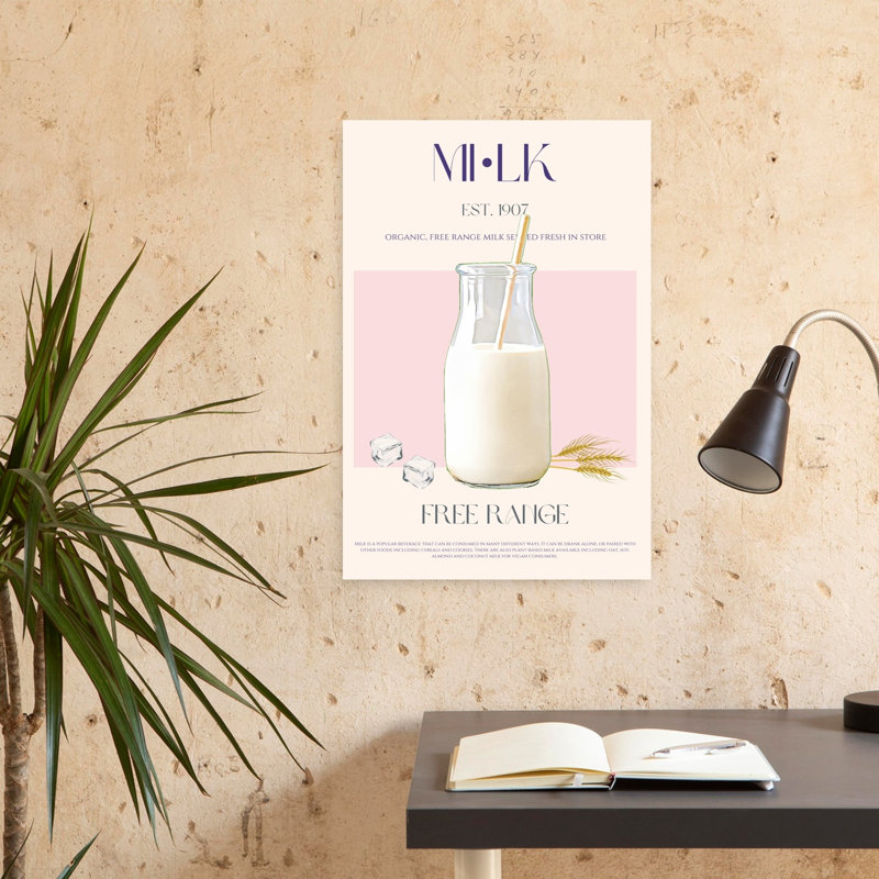 Organic Milk Bottle by Nazma Khokhar - Wrapped Canvas Print, 60.96 cm H x 40.64 cm W