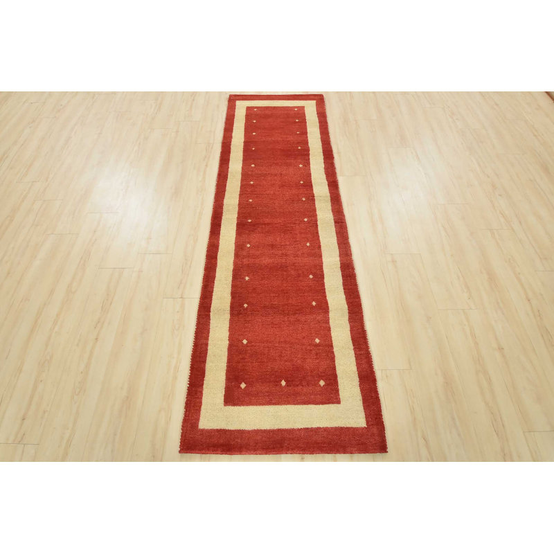 Tapis oriental rouge en laine noué à la main Gabbeh Lori