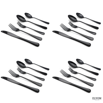 Ensemble de couverts 40 pièces en acier inoxydable de couleur réfléchissante Llyly