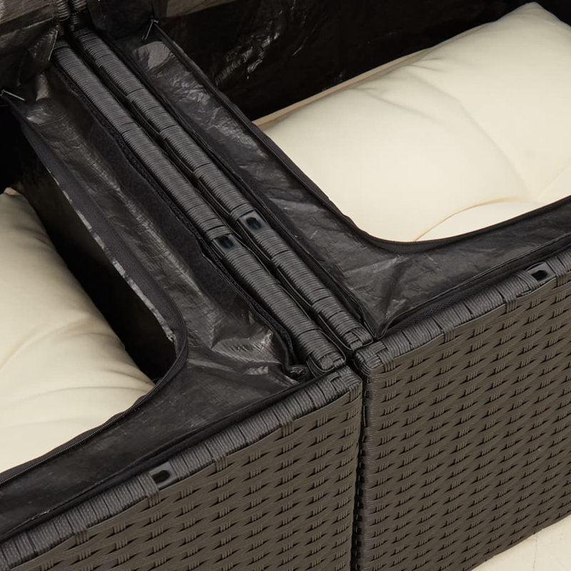  Garden Sofa Black, Cream White