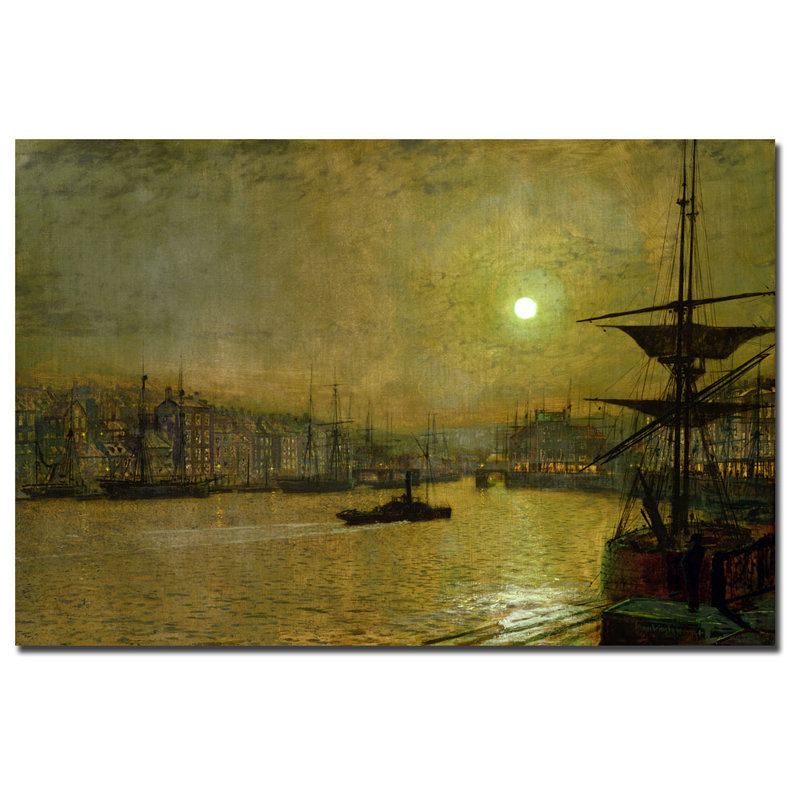 « whitby » par john atkinson grimshaw, reproduction d’art sur toile, H 16 po x l 24 po x P 2 po