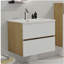 Lavabo de salle de bain mural avec vasque intégrée en céramique et trop-plein, grande vasque suspendue, salle de bain moderne, pré-assemblé-898026029-898026016
