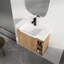 Meuble-lavabo mural 28 po avec lavabo en céramique blanche et porte à fermeture en douceur, emballage KD