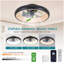 Ventilateur de plafond à DEL noir de 20 po - Température de couleur réglable et réglable, APP et télécommande, ventilateur de plafond intelligent moderne pour le salon, la chambre à coucher et la salle à manger (silencieux / 6 vitesses / réversible / moteur à courant continu)