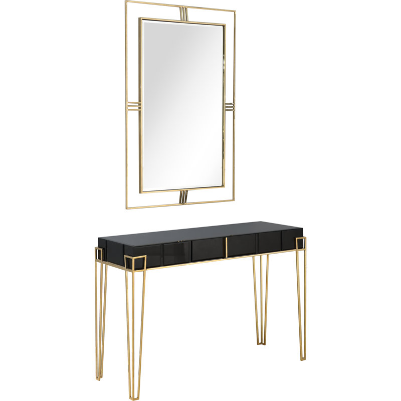 Daria 48'' Glass Top Console Table