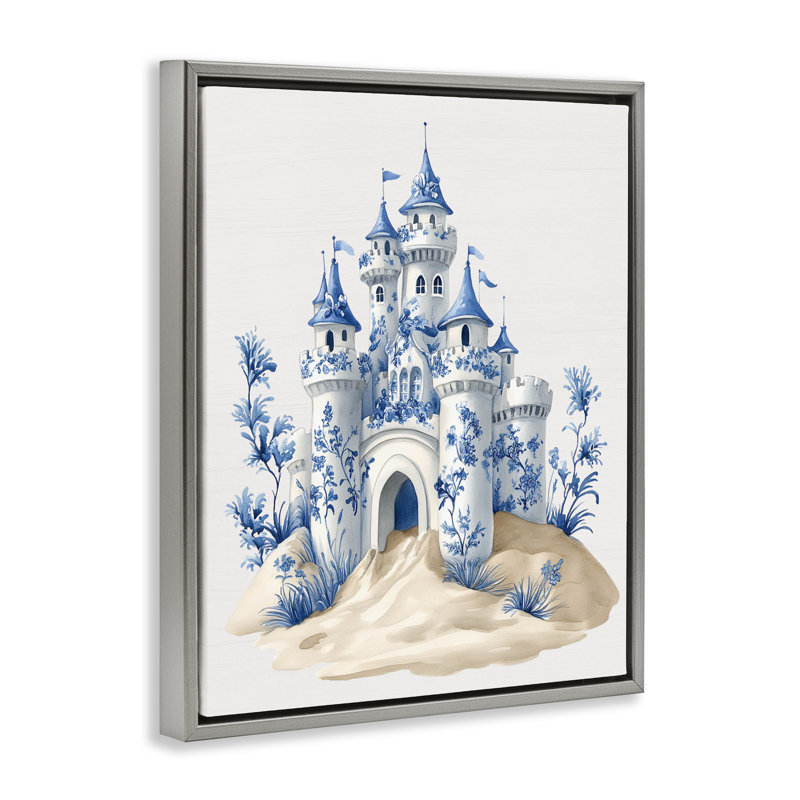 Cadre flottant Funky Toile Castle, design par lettré et doublé, H 31 po x l 25 po, Gris