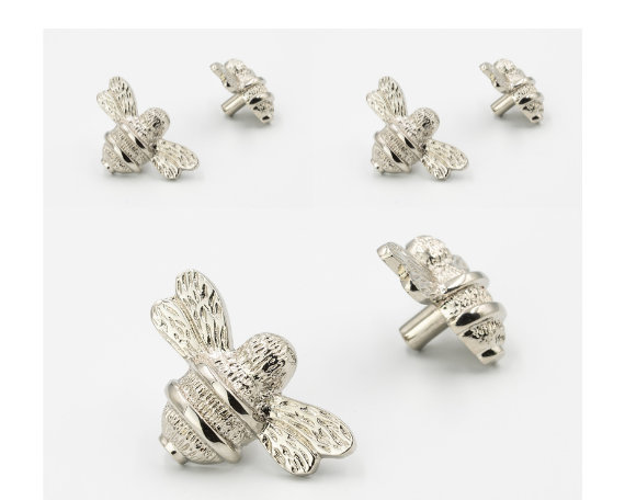 Sagers 6 X Nickel Bee Knobs, Nickel