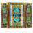 Tiffany Style 3 Piece Folding Stained Glass Fireplace Screen 40"W