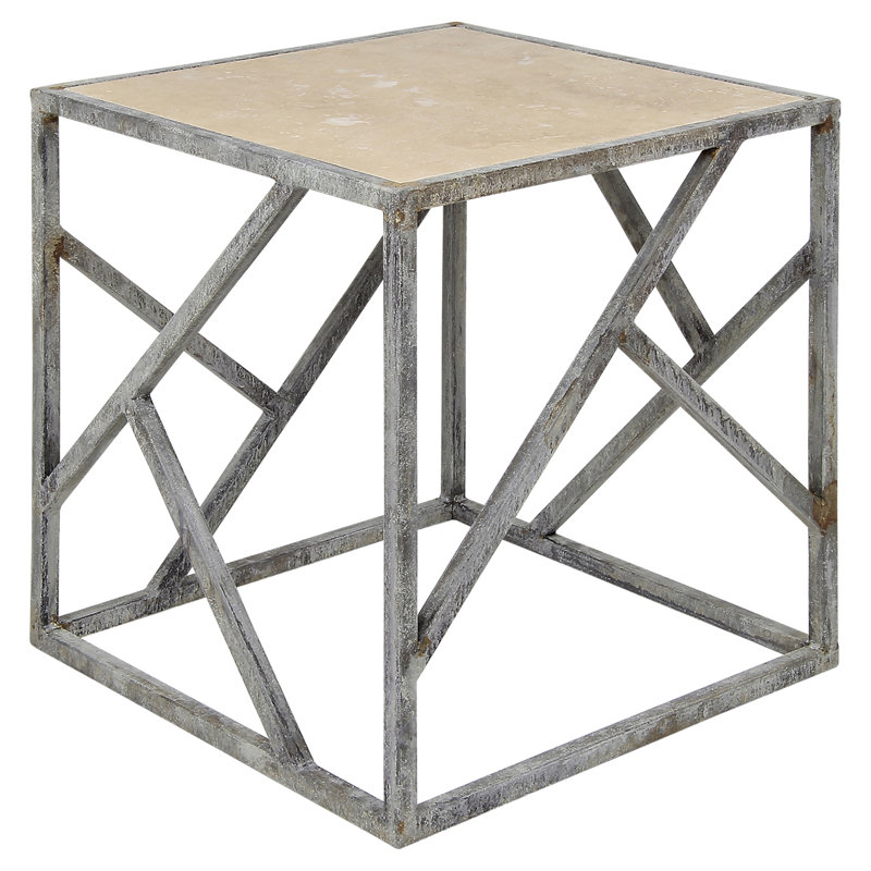 Table de bout Webster, Travertin léger, Haute mer