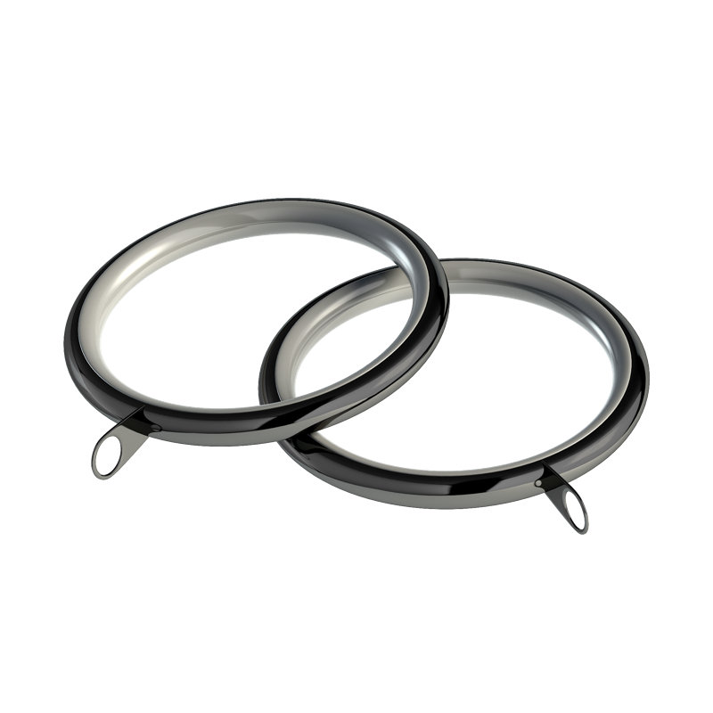 Mild Steel 4cm Curtain Rings, Polished Graphite