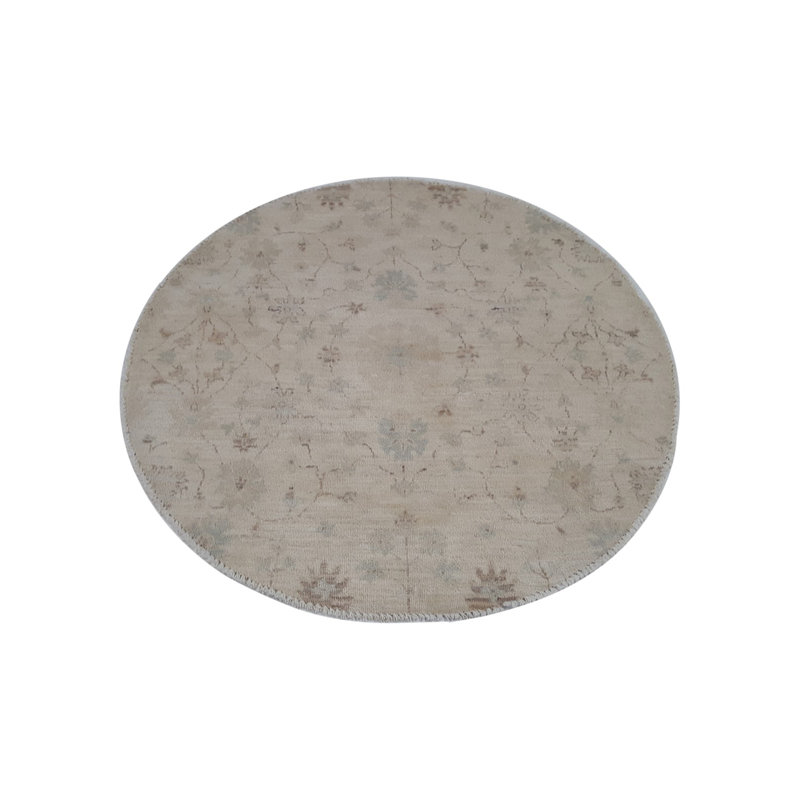 Davey Hand Knotted 4x4 Ivory Round