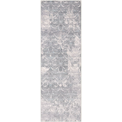 Tapis gris / bleu / beige à motif abstrait Framingham