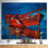 « red bateau over the ocean », peinture
