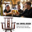 Tabouret de bar rustique - Fabrication en bois de sapin, chaise avec repose-pieds, accoudoir large, tabouret de cuisine rustique, chaise de bistro haute pour salle à manger, restaurant, pub, 4 pieds