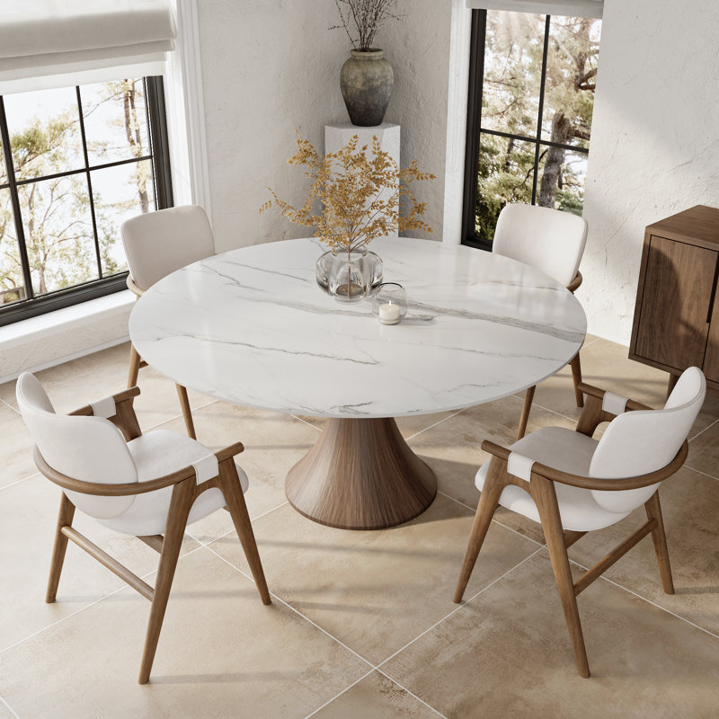 Table de salle à manger Danner, Blanc neigeux, H 29,52 po x L 47,24 po x l 47,24 po