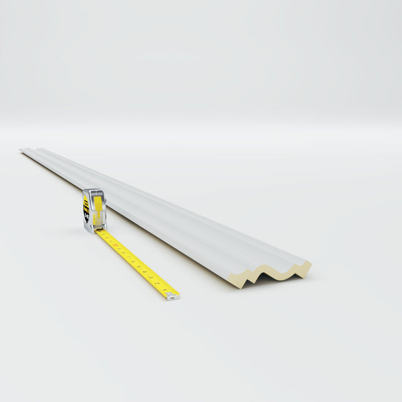 94.5" White Polyurethane Traditional Crown Moulding
