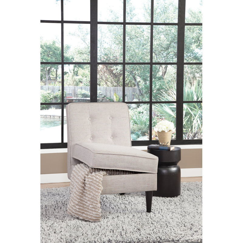 Roswell Upholstered Armless Side Chair with Hidden Storage, Funfetti Cream Speckle