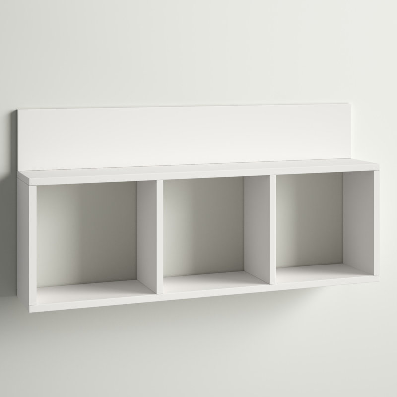 Mcneil 3-Cubby Manufactured Wood Wall Shelf, White